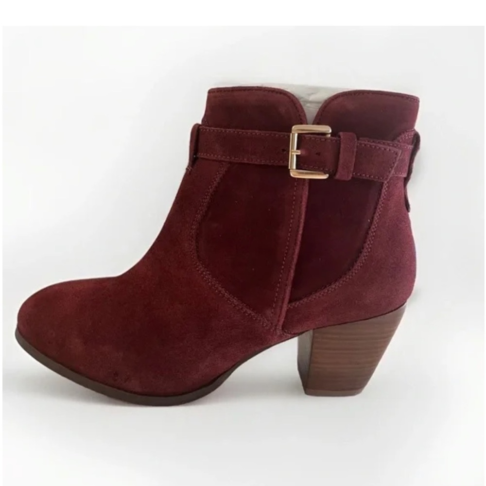 Diba sleek booties burgundy suede ankle boots - Picture 10 of 15
